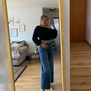 Crop Knit Sweater with cute detail